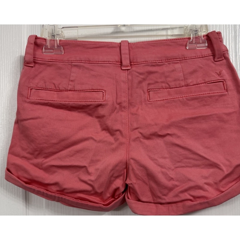 American Eagle Favorite Short Women's Size 2 Coral Pink Chino Shorts - Picture 3 of 7